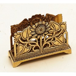 Porte-lettres \"Fleur\" en laiton poli