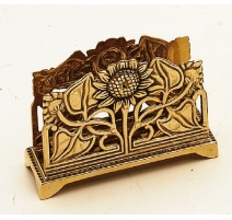 Porte-lettres "Fleur" en laiton poli