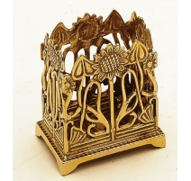 Porte-crayons "Fleur" en laiton poli