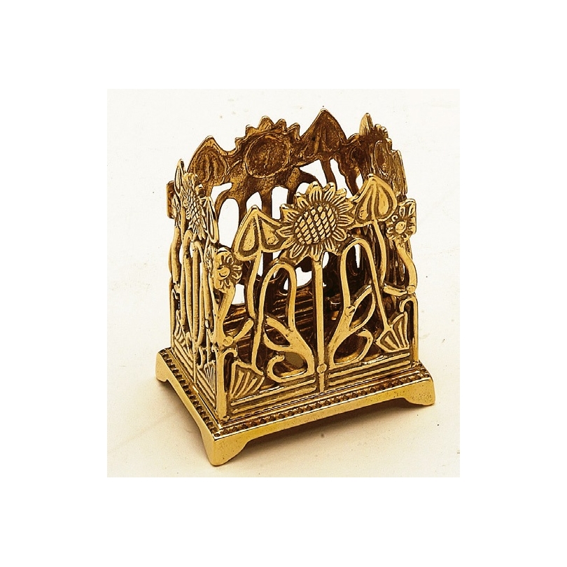 Porte-crayons "Fleur" en laiton poli