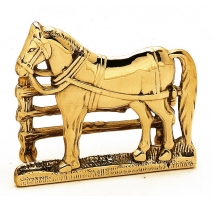 Porte-cartes "Cheval" en laiton poli - Moyen