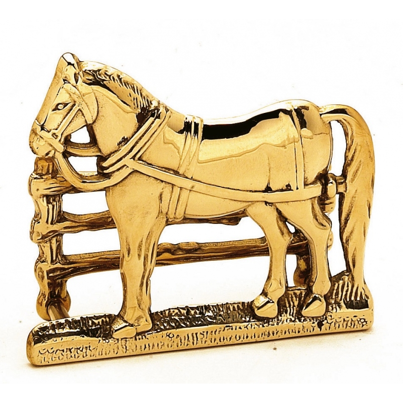 Porte-cartes "Cheval" en laiton poli - Moyen