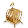 "Swan" card holder in polished brass