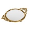 Round mirror tray in polished brass