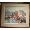 Tableau \"Honfleur Normandie\" signé Ch. MARTIN