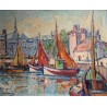 Tableau \"Honfleur Normandie\" signé Ch. MARTIN