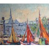 Tableau \"Honfleur Normandie\" signé Ch. MARTIN