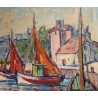 Tableau \"Honfleur Normandie\" signé Ch. MARTIN