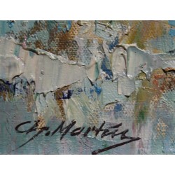 Tableau \"Honfleur Normandie\" signé Ch. MARTIN