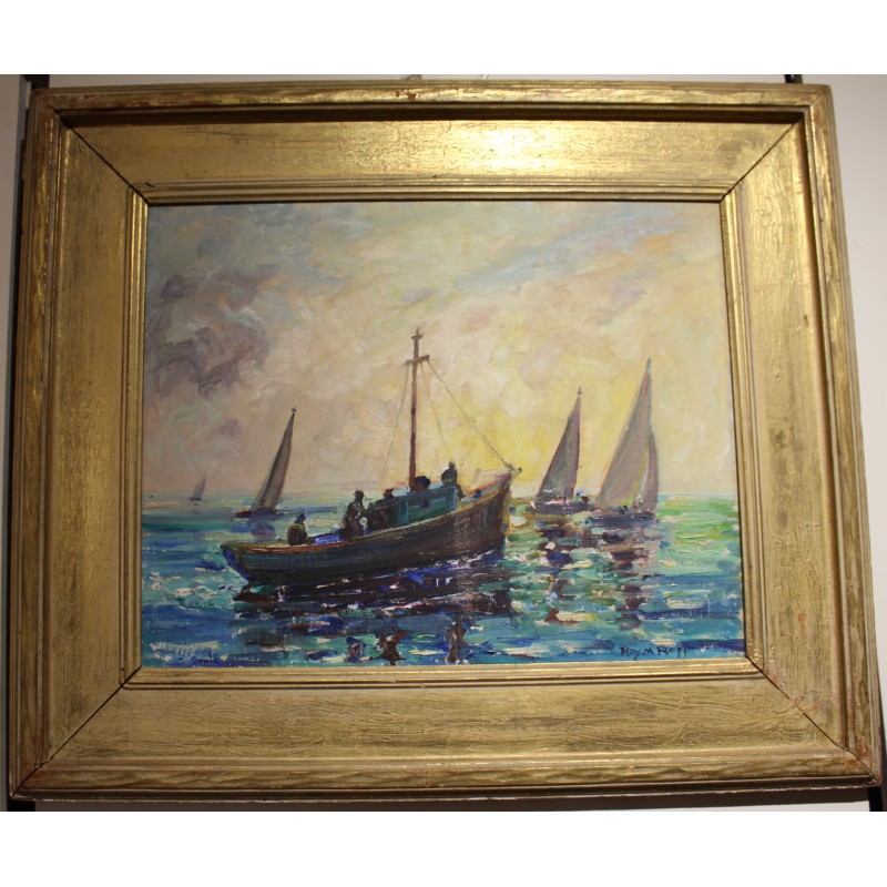 Tableau \"Newport\" signé Roy M. ROPP