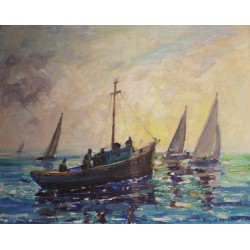 Tableau \"Newport\" signé Roy M. ROPP