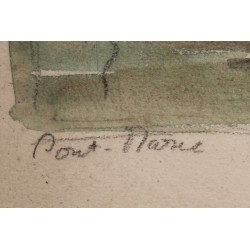 Aquarelle "Pont-Marie" signé ROCHAT 61