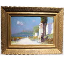 Tableau "Villefranche" signé L'HUILLIER