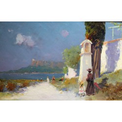 Tableau \"Villefranche\" signé L\'HUILLIER