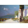 Tableau \"Villefranche\" signé L\'HUILLIER