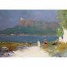 Tableau \"Villefranche\" signé L\'HUILLIER