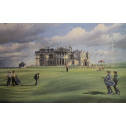 Engraving entitled ‘St Andrews’, signed VALENTINE-DAINES