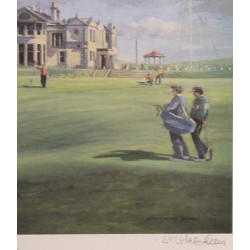 Engraving entitled ‘St Andrews’, signed VALENTINE-DAINES