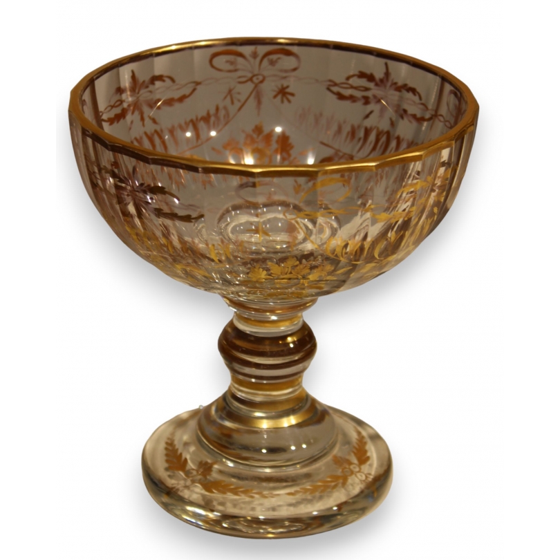Coupe en cristal décor doré