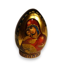 Oeuf en laque russe \"Vierge et l\'enfant\" 1998