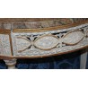 Half-moon console table by JEANJAQUET, with a marble top