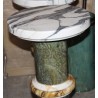Paire de colonnes en mabre vert et blanc veiné