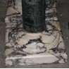 Paire de colonnes en mabre vert et blanc veiné