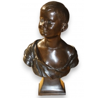 Bronze "Buste d'enfant" signé A. LOEHER 1901