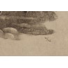 Gravure "Epervier et bergeronnette" signée HAINARD