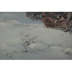 Paintings | Painting: ‘Troika Horse-drawn Carriage’ by Moinat SA  – Antiques and Decor
