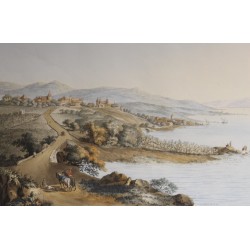 Engraving ‘View of Nion (Nyon)’ by HACKERT.  at Moinat SA  – Antiques and decorative items –  Engravings, lithographs