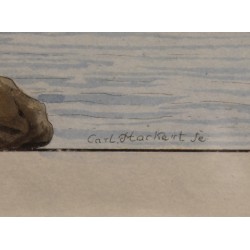 Engraving ‘View of Nion (Nyon)’ by HACKERT.  at Moinat SA  – Antiques and decorative items –  Engravings, lithographs