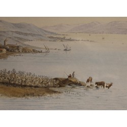 Engraving ‘View of Nion (Nyon)’ by HACKERT.  at Moinat SA  – Antiques and decorative items –  Engravings, lithographs