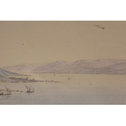 Engraving ‘View of Nion (Nyon)’ by HACKERT.  at Moinat SA  – Antiques and decorative items –  Engravings, lithographs