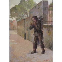 Tableau \"Le Ramoneur\" signé D. IHLY