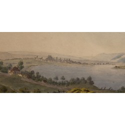 Gravure aquarellée "Genève" par WEIBEL