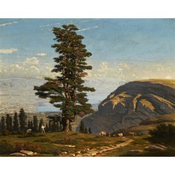 Tableau \"Le Grand Salève\" signé Albert GOS 1879