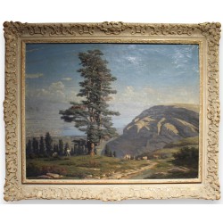 Tableau \"Le Grand Salève\" signé Albert GOS 1879