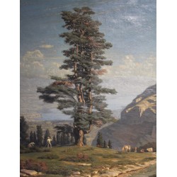 Tableau \"Le Grand Salève\" signé Albert GOS 1879