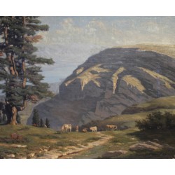 Tableau \"Le Grand Salève\" signé Albert GOS 1879
