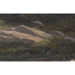 Tableau \"Le Grand Salève\" signé Albert GOS 1879