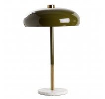 Lampe de table au pied en laiton peint vert kaki