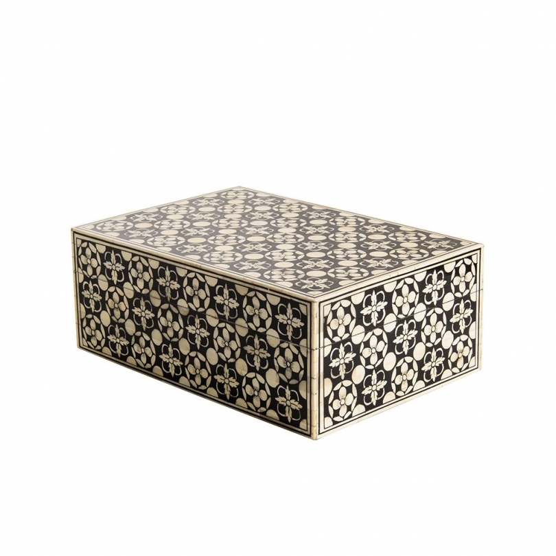 Coffret Vecchio en marqueterie d'os sur bois