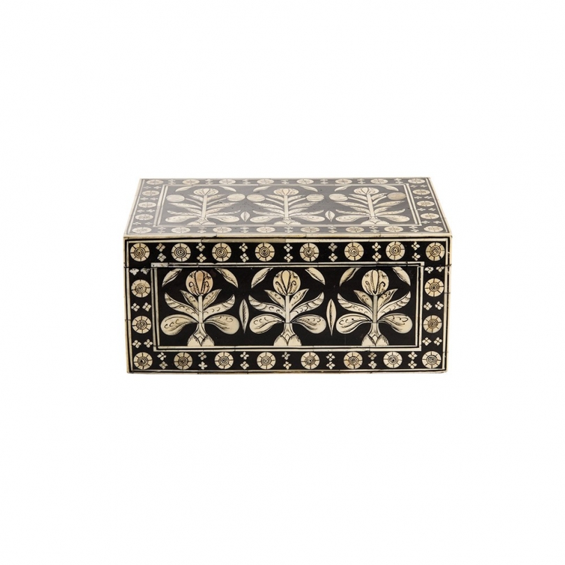 Coffret Santa Rosa en marqueterie d'os sur bois