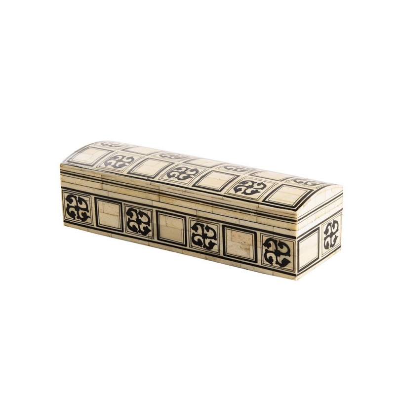Plumier San Croce en marqueterie d'os sur bois