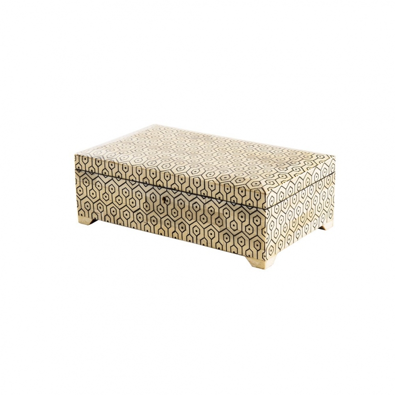 Coffret San Polo en marqueterie d'os sur bois