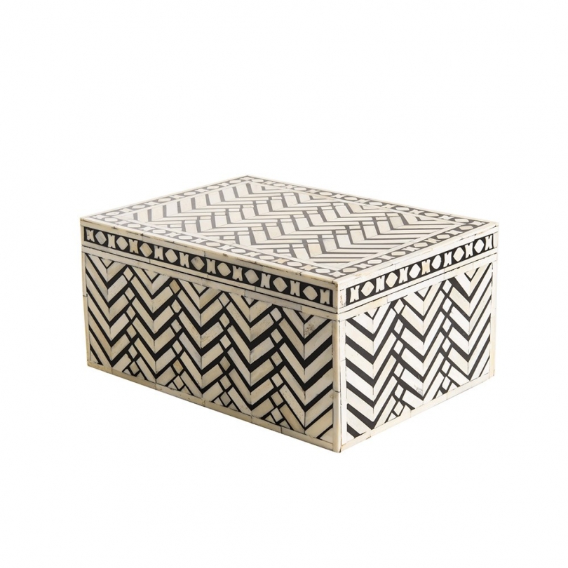 Coffret Rialto en marqueterie d'os sur bois