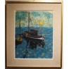 Tableau \"Bateau\" signé Gil FROIDEVAUX