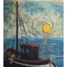 Tableau \"Bateau\" signé Gil FROIDEVAUX