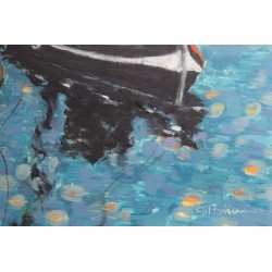 Tableau \"Bateau\" signé Gil FROIDEVAUX